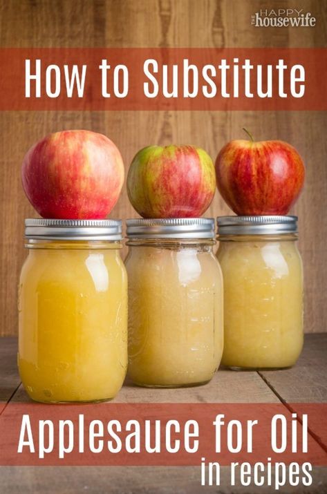 Did you know it is easy to substitute applesauce for oil in breads, muffins, cookies, and desserts. Applesauce is inexpensive to buy, easy to make, and healthier for you than oil. Substitute For Coconut Oil, Applesauce Substitute, Applesauce Baking, Applesauce Instead Of Oil, Can Applesauce, Healthy Baking Substitutes, Canned Applesauce, Applesauce Cookies, Valentines Recipes Desserts