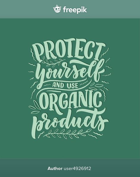 Organic Quote, Vector Typography, Organic Lines, Organic Skin, Natural Cosmetics, Organic Skin Care, Premium Vector, Natural Skin Care, Typography