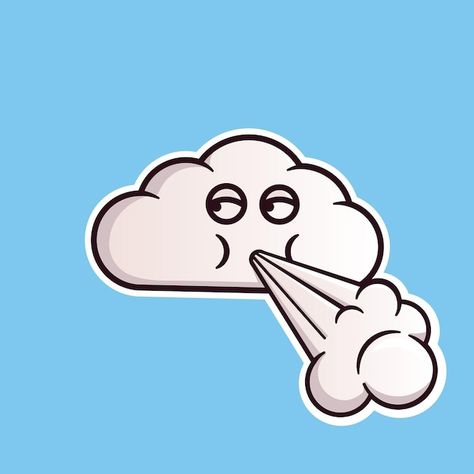 Emoticono de nube que sopla viento lindo... | Premium Vector #Freepik #vector #dibujos-animados #animado #clipart #boca Premium Vector