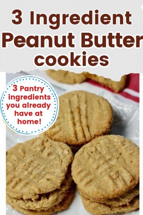 Gluten Free Camping, Three Ingredient Peanut Butter Cookies, Fudge Dessert, Gluten Free Peanut Butter Cookies, Quick Cookies, Three Ingredient Recipes, Chocolate Banana Muffins, Peanut Butter Chocolate Chip Cookies, Classic Cookies