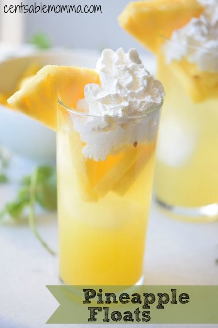 Create this fun pineapple float recipe for family night.  They're delicious with a nice mix of sweet and sour. Sweet Mixed Drinks, Pineapple Float, Recipe For Family, Floats Drinks, Pineapple Ice Cream, Float Recipes, Money Saving Recipes, Healthy Nutrition Plan, Ice Cream Floats