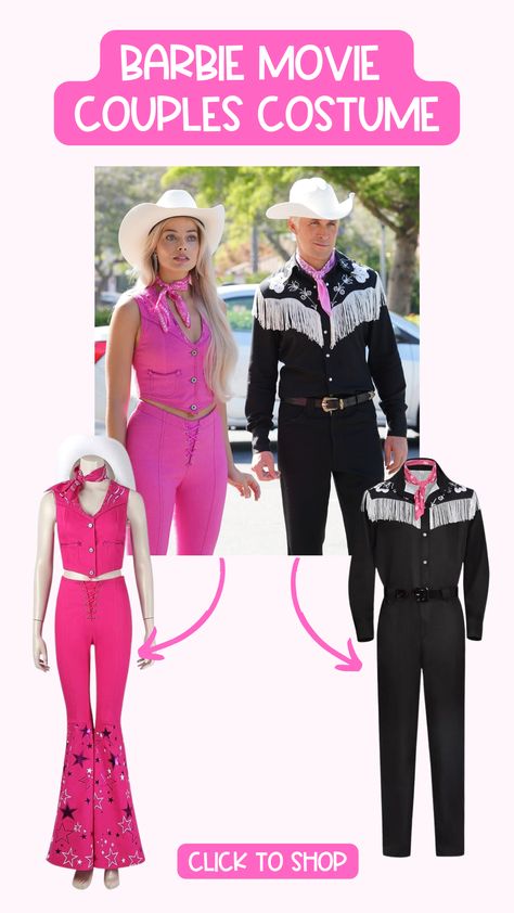 It is Barbie Halloween! Wear this western Barbie and Ken costume with your boyfriend or girlfriend or best friend this Halloween! FTC: When you purchase using my link, I may receive a small comission at no extra cost to you. Western Barbie And Ken, Western Barbie And Ken Costume, Cowgirl Barbie And Ken, Barbie And Ken Halloween Costumes, Ken And Barbie Costume, Barbie And Ken Costume Couple, Barbie And Ken Halloween, Movie Couples Costumes, Dance Asks