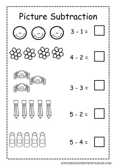 Basic Picture Subtraction Worksheet Free Printable Basic Picture Subtraction Worksheet free printable Basic Subtraction Worksheets, Basic Math Worksheets, Math Subtraction Worksheets, Easy Math Worksheets, Basic Subtraction, Nursery Worksheets, Subtraction Kindergarten, Math Subtraction, Addition And Subtraction Worksheets