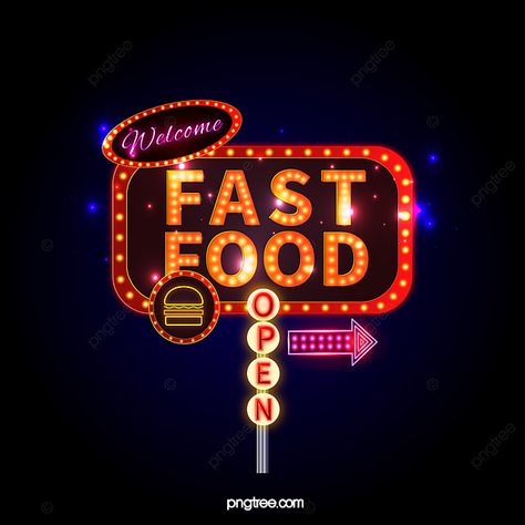 Food Neon Sign, Christmas Menu Design, Typography Christmas Card, Neon Symbol, Pics For Fb, Fast Food Logos, American Fast Food, Food Ad, Fast Food Menu