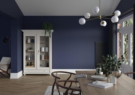 DH Oxford Blue (Heritage) - Colours | Heritage Oxford Blue Dulux Paint, Navy Dining Room Walls, Dulux Heritage Colours, Heritage Paint Colours, Heritage Colours, Dining Room Navy, Heritage Paint, Dulux Paint, Ikea Living Room