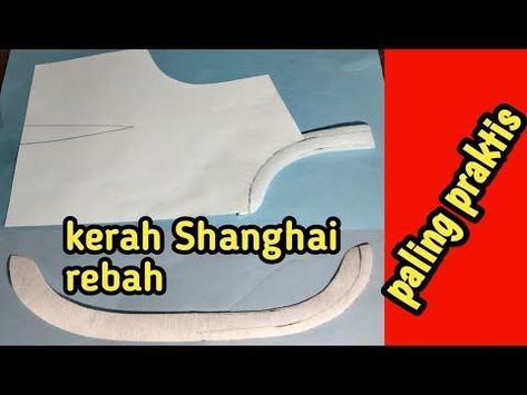 membuat pola Krah Shanghai rebah versi paling mudah dan simple#pemula - YouTube Pola Krah Rebah, Pola Krah Sanghai, Krah Rebah, Pola Krah, Pita, Body Measurements, Sewing Hacks, Shanghai, Sewing