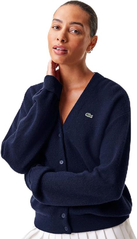 Lacoste Women's Sleeveless Cashmere Cardigan at Amazon Women’s Clothing store Lacoste Outfit, Lacoste Cardigan, Find My Style, Lacoste Women, Cardigan Women, Cashmere Cardigan, Trendy Accessories, Winter Clothes, Amazon Women