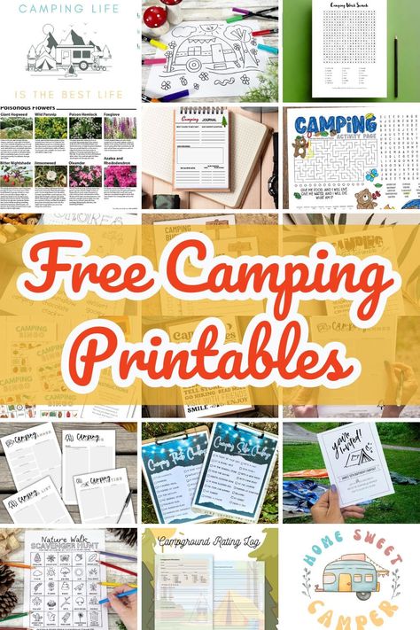 Free Printable Camping Signs, Activities and Games Camping Themed Reading Activities, Camp Read A Lot Activities, Free Printable Camping Games, Camping Charades Free Printable, Camping Bingo Free Printable, Camping Templates Free Printables, Camping Signs Diy Free Printable, Spy Camp, Camping Signs Diy