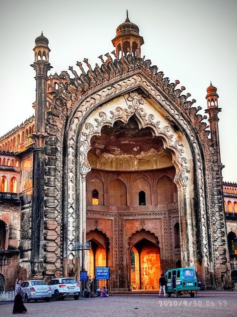 Rumi Gate Lucknow, Lucknow Architecture, Lucknow Monuments, Lucknow Photography, Indian Monuments, India Architecture, Asian Architecture, Entry Gates, Landscape Art Painting