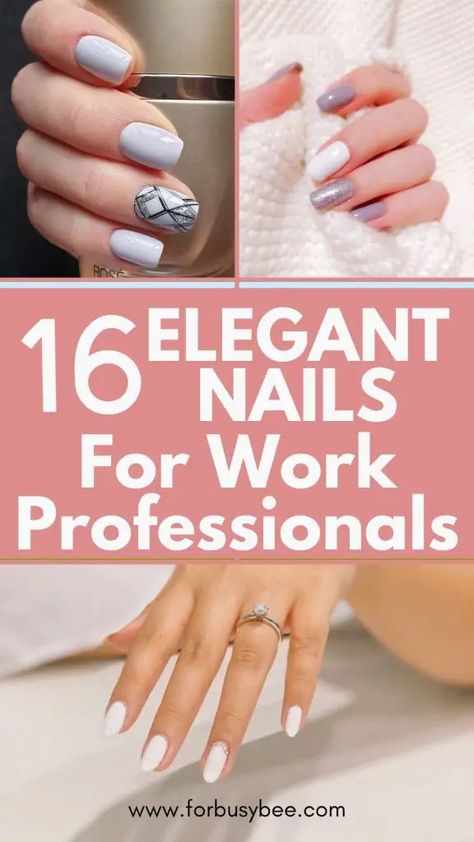 elegant nails for work professionals Trendy Nails For Work, Ceo Woman Nails, Business Professional Acrylic Nails, Work Nails Professional Acrylic, Nail Color For Interview Professional, Professional But Fun Nails, Elegant Professional Nails, Nails For An Interview, Classy Business Nails