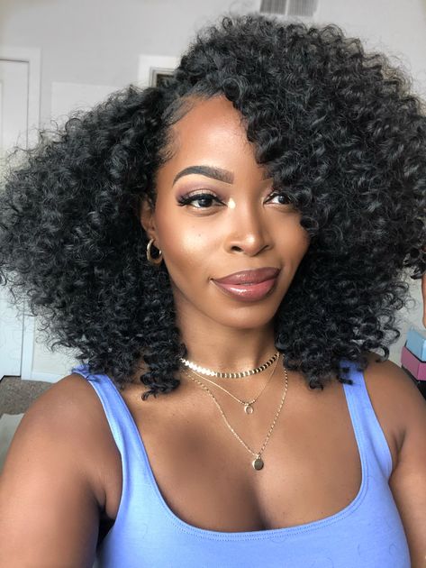 Great natural hair protective style❤️ Tapered Crochet Hairstyles, Curly Crotchet Hairstyles, Oils For Natural Hair, Best Crochet Hair, Braids Cornrows, Crochet Hairstyles, Curly Weave, Curly Hair Braids, Curly Crochet Hair Styles