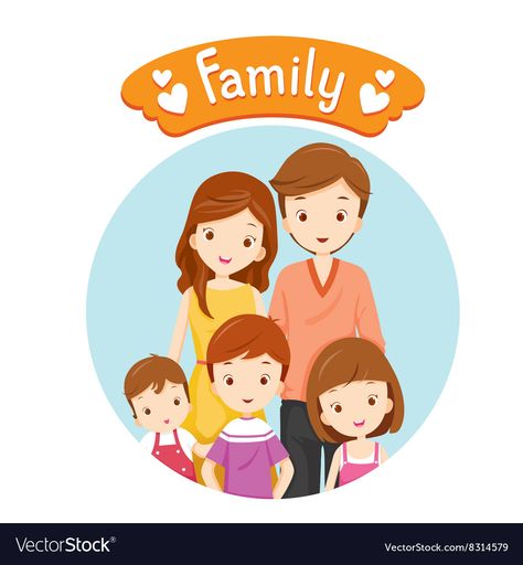 Family Picture Cartoon, Holiday Lifestyle, My Family Picture, Family Vector, Father Photo, Early Childhood Learning, Colorful Borders Design, Disney Princess Fashion, Family Of 5