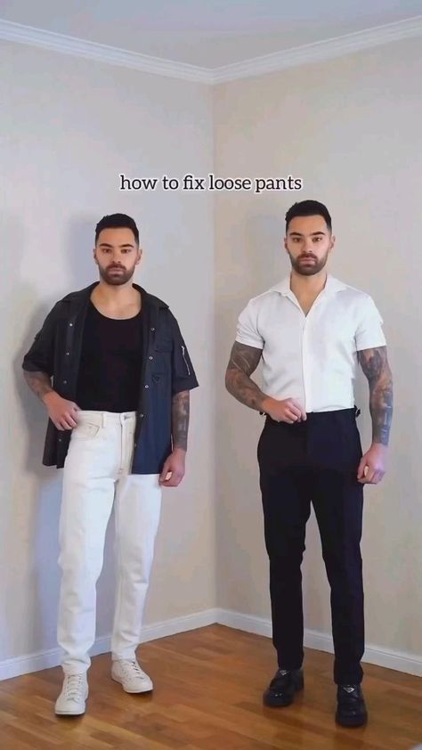 Fix Loose Pants, Pants Mens Fashion, Outfit Semi Formal, Mens Dressy Casual, Formal Outfit Ideas, Street Casual Men, Sneakers Outfit Men, Men's Fashion Tips, Mens Business Casual Outfits