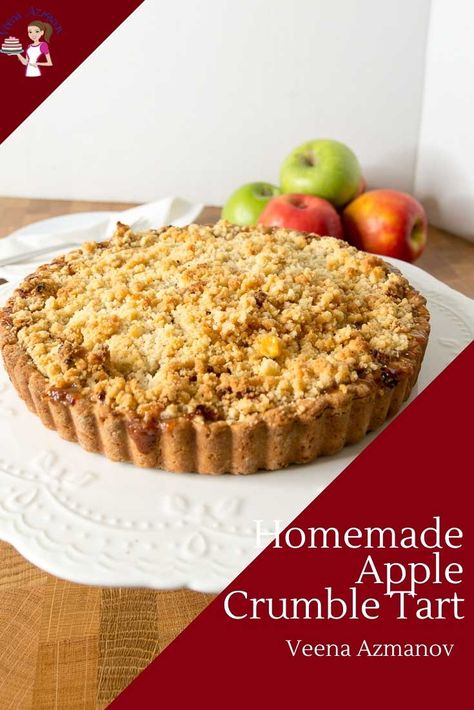 Apple Crumble Tart, Crumble Tart, Healthy Apple Desserts, Easy Apple Crumble, Easy Tart Recipes, Apple Tart Recipe, Apple Crumble Pie, Apple Crumble Recipe, Crumble Pie