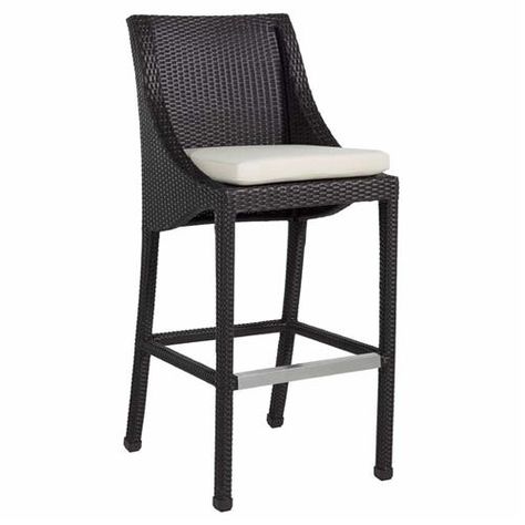 45 inches high x 25.75 inches wide x 19.5 inches deep Woven Bar Stools, Stool With Cushion, Beach Patio, Bar Tables, Patio Bar Stools, Bar Patio, Outdoor Bar Stools, Patio Bar, Patio Seating