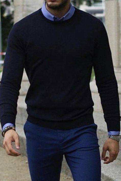 Blue Shirt Outfit Men, Business Casual Men Work, Blue Chinos Men, Chinos Men Outfit, Sweater Outfits Men, Mens Smart Casual Outfits, Shirt Outfit Men, Mens Casual Outfits Summer, Smart Casual Men