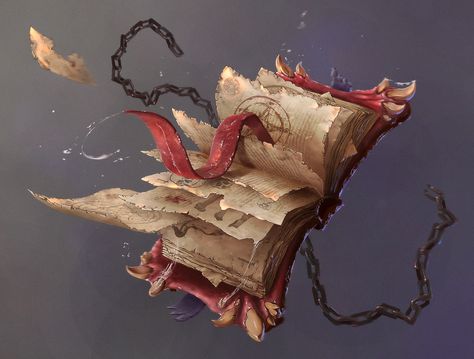 magic book, Eugene Kibkalo on ArtStation at https://www.artstation.com/artwork/8y2eE Fantasy Books Magic, Magic Books, Fantasy Concept, Heroic Fantasy, Book Artwork, Magical Book, Fantasy Props, Ancient Books, Book Icons