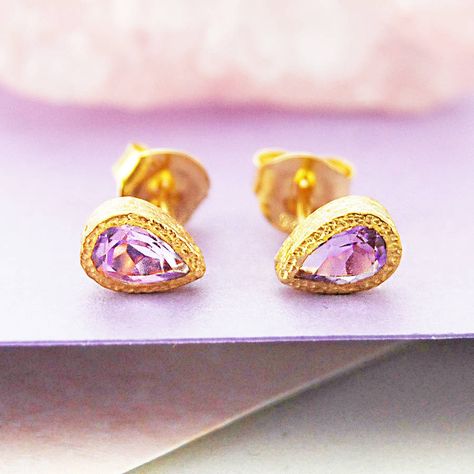 Amethyst Earrings Gold, Gold Chain Earrings, Silver Threader Earrings, Threader Earrings Gold, Silver Chain Earrings, Amethyst Birthstone, Amethyst Studs, Rose Gold Studs, Purple Earrings