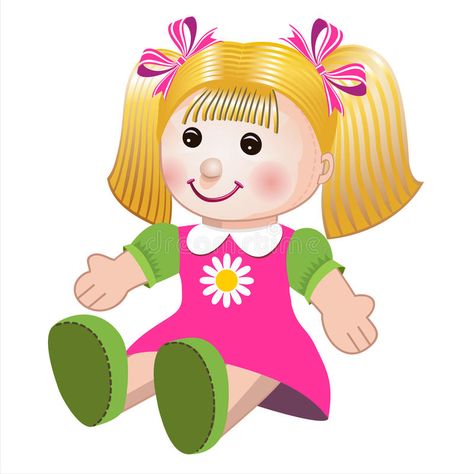 Vector illustration of girl doll. Blonde girl doll toy in colorful dress on whit , #Aff, #doll, #Blonde, #girl, #Vector, #illustration #ad Doll Clipart, Diy Marker, Paper Dress, Colorful Dress, Baby Fairy, Chalk Markers, Illustration Girl, Illustration Vector