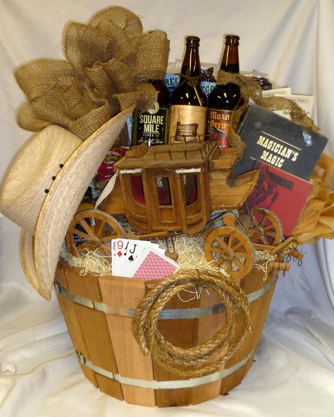 Charity Auctions Western Gift Basket, Silent Auction Ideas, Personalized Gift Basket, Cider Wine, Silent Auction Baskets, Auction Basket, Personalized Gift Baskets, Auction Baskets, Raffle Basket