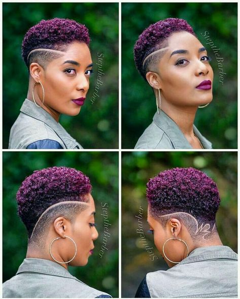 Click the link below to read about top tapered haircuts for women in 2019. Natural Hair Jewelry, Purple Natural Hair, Short Natural Haircuts, Short Hair Designs, Shaved Hair Designs, Tapered Natural Hair, Natural Hair Cuts, Tapered Hair, Natural Hair Short Cuts