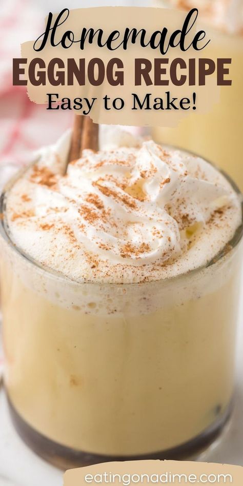 Egg Nogg Recipe, Non Alcoholic Eggnog, Alcoholic Eggnog Recipe, Easy Eggnog Recipe, Non Alcoholic Eggnog Recipe, Egg Nog Recipe Easy, Homemade Eggnog Recipe, Alcoholic Eggnog, Eggnog Drinks