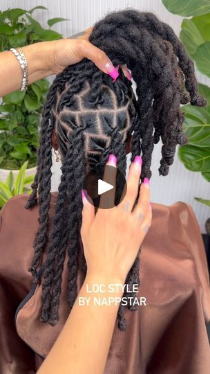 Barrel Twist Locs Women Half Up Half Down, Half Up Half Down Locs Styles, Half Up Half Down Loc Styles, Loc Ponytail, Loc Styles, Half Up Half Down, Half Up, Locs, Medium Length