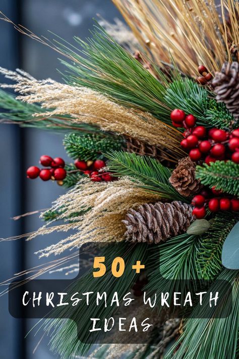 Bring joy to your home with these 50 creative Christmas wreaths. Featuring classic elements like holly and berries, as well as modern touches like ribbons and ornaments, these wreaths are perfect for spreading holiday cheer. Discover how to personalize your wreath for a unique festive display. Click to see these inspiring designs! 🎄🕯️ #CreativeWreaths #ChristmasDecor #HolidayInspo #DIYDecor #FestiveHomes #HolidayCheer #WreathIdeas Unique Christmas Wreath Ideas, Holiday Wreath Ideas, Christmas Wreath Ideas, Creative Wreaths, Holly And Berries, Festive Wreath, 50 Christmas, Holiday Wreath, Wreath Ideas