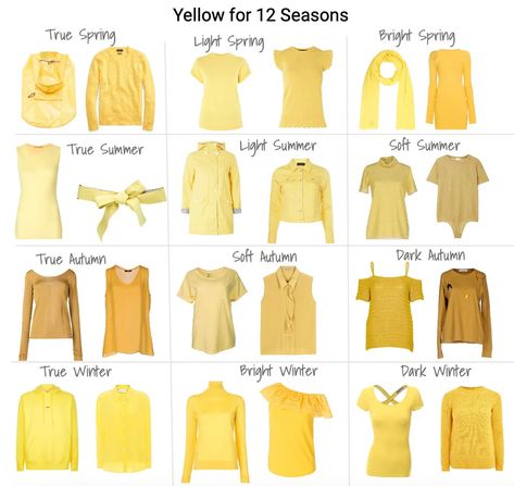 Your Best Yellow - 12 Blueprints Light Spring Palette, Warm Spring Outfits, Color Analysis Summer, Light Spring Color Palette, Autumn Color Palette Fashion, Soft Autumn Color Palette, Soft Summer Color Palette, Light Spring Colors, Spring Bright