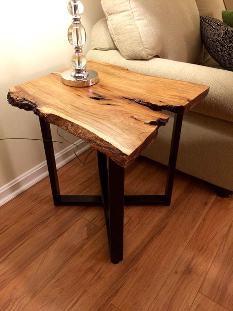 Walnut End Tables Living Rooms, Raw Wood End Table, Live Edge Corner Table, Live Edge Nightstand End Tables, Live Edge Wood End Table, Small Live Edge Dining Table, Live Wood Furniture, Reclaimed Wood End Table, Raw Edge Wood Projects