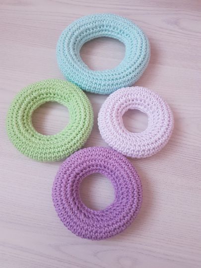 FREE crochet pattern – Baby Stacking toy | Swecraftcorner Stackable Crochet Toy Pattern, Crochet Stacking Rings Free Pattern, Stackable Toy Crochet Free Pattern, Crochet Stacking Rings, Crochet Stackable Toys Free Pattern, Crocheted Baby Toys, Crochet Toddler Toys Free Pattern, Baby Toy Crochet Patterns Free, Crochet Baby Toys Free Pattern