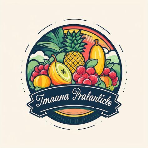 Photo a mix fruit logo design | Premium Photo #Freepik #photo #fruit-design #tropical-fruit #ananas #fruit-logo Logo Design Fruit, Fruit Logo Branding, Fruits Logo Design, Veggie Drawings, Tropical Logo Design, Fruits Logo, Fruit Logo Design Ideas, Juice Design, Fruit Doodle