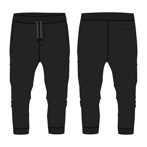 Sweatpants Mockup, Pants Mockup, Fashion Flat Sketch, Color Template, Flat Sketches, Tracksuit Pants, Hoodie And Sweatpants, Black Sweatpants, Guy Drawing