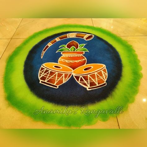 #SangeetNightRangoli #sanairangoli #Sangeetrangoli #Kalashrangoli J Aesthetic Letter Wallpaper, Wedding Rangoli, Kolam Drawing, Traditional Rangoli Design, Rangoli Competition, Rangoli Painting, 3d Rangoli, Traditional Rangoli, Poster Rangoli