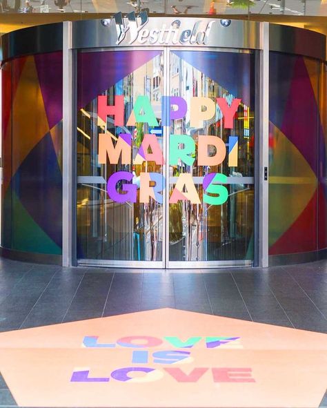 For Mardi Gras festival in Sydney, we reimagined the traditional rainbow and installed visual photo moments around the shopping centre for the entrances and inside the centre. We designed different variations of a modern geometric rainbow made with mirrored acrylic to create the perfect selfie opportunities. Throughout the shopping centre we used colourful signage on the floor and walls to bring the whole concept together.⁠⁠ ⁠⁠#activation #westfield #mardisgras #shoppingcentreactivation #LGBTQ Mardi Gras Festival, Geometric Rainbow, Mirrored Acrylic, Perfect Selfie, Shopping Centre, Shopping Center, Vinyl Designs, Mardi Gras, Entrance