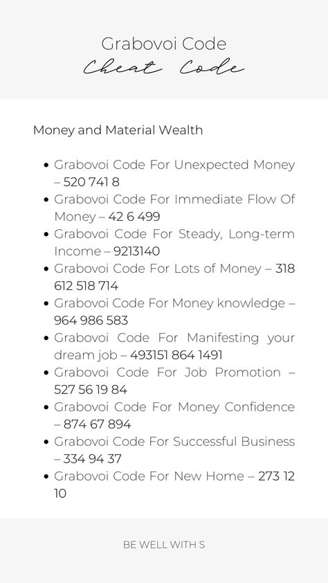 Frequency For Money, Grabovoi Codes For Fertility, Magical Numbers For Money, Money Switch Codes, Grabovoi Code For Business Success, Grabavoi Codes For Money, Manifestation Codes For Money, Money Code 520, What Are Grabovoi Codes