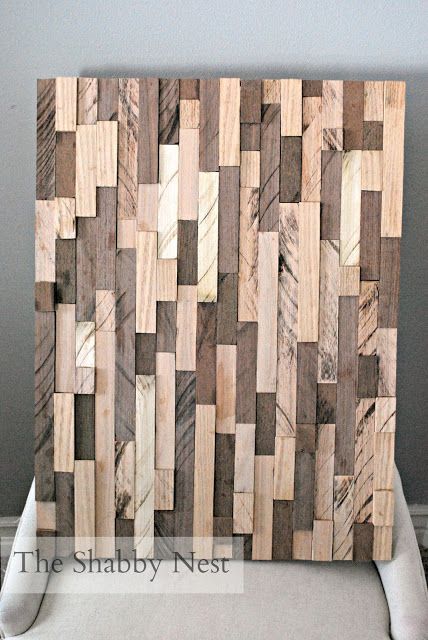 pottery barn woodwork art DIY Scrap Wood Art, Log Wall, Pallet Wall Art, Wooden Artwork, Diy Wand, Scrap Art, Wood Scraps, Moms Crafts, Scrap Wood Projects