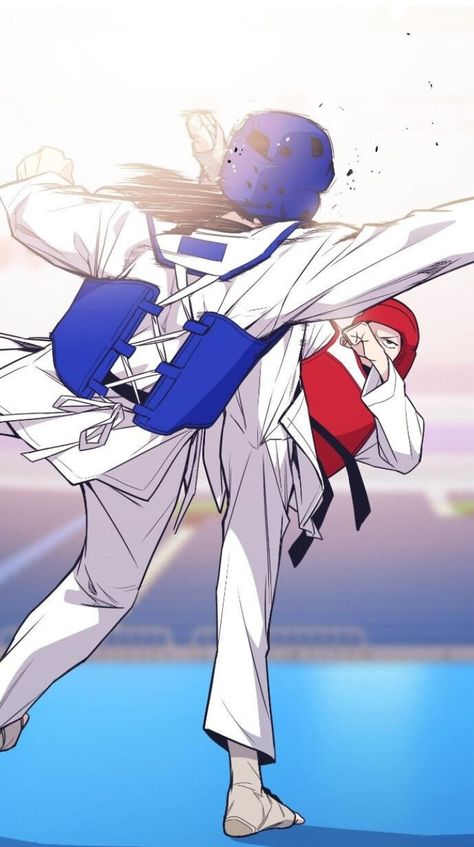 Taekwondo Anime, Taekwondo Cartoon, Boxing Motivation, Tkd Taekwondo, Spiderman Painting, Taekwondo Wallpaper, Marshal Arts, Taekwondo Girl, Martial Arts Anime