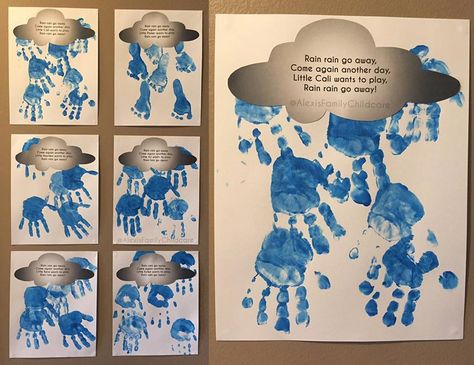 Weather Art For Toddlers, Weather Crafts For Toddlers, Rain Crafts, Weather Activities Preschool, Weather Art, Preschool Weather, Weather Crafts, Cloud Craft, Weather Theme