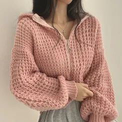 My Saved Items - Free Worldwide Shipping | YesStyle Frat Boy Outfit, Lantern Sleeve Sweater, Hope You, Cardigan Crop Top, Zippered Cardigan, Cropped Pullover, Cardigan Crop, Women Overcoat, Knitted Hood