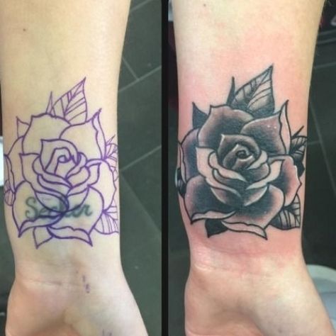 Best 25+ Black Rose Cover Up Tattoos images on Pinterest ... #flowertattoo #tattoos #womentattoos Rose Wrist Tattoo, Yesterday Tattoo, Rose Tattoo Cover Up, Tattoo Fixers, Tatuaje Cover Up, Cover Up Tattoos For Women, Rose Tattoo Thigh, Wrist Tattoo Cover Up, Rose Tattoos For Women