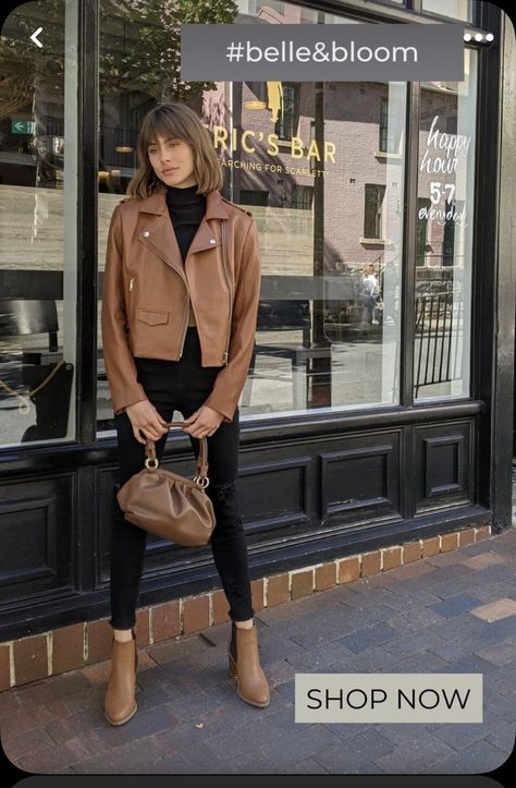 Leather Brown Jacket Outfit, Tan Leather Jacket Outfit, Beige Leather Jacket Outfit, Camel Jacket Outfit, Leather Moto Jacket Outfit, Faux Leather Jacket Outfit, Brown Leather Jacket Outfit, Womens Leather Jacket Outfit, Camel Leather Jacket