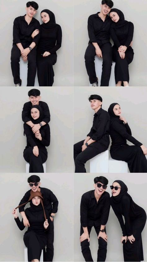 Couple Poses For Self Studio, Couple Poses For Studio Photoshoot, Couple Pose Ideas Studio, Inspirasi Foto Couple, Outfit Photo Studio, Gaya Foto Couple Studio, Studio Photoshoot Ideas Couple, Outfit Foto Studio, Couple Photoshoot Ideas Studio