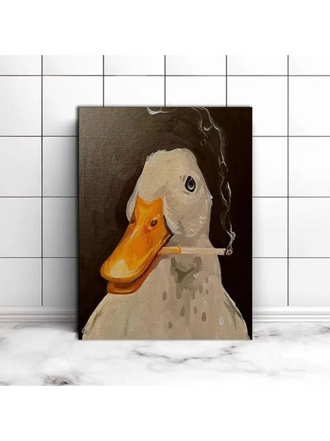 Add A Touch Of Fun To Your Home Decor With This Fun Duck Smoking Canvas Poster - No Frame RequiredI discovered amazing products on SHEIN.com, come check them out!