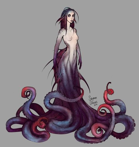 Octopus Mermaid, Mermaid Drawings, Mermaids And Mermen, New Character, Fantasy Creatures Art, Monster Design, Creature Concept Art, Mermaid Art, Monster Art