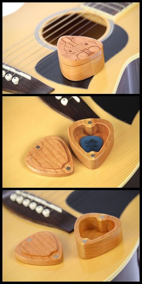 Guitar Pick Box, Cheap Guitars, Unique Guitars, Guitar Stand, Box Patterns, Guitar Art, Guitar Accessories, Ukelele, Music Guitar