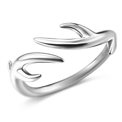 JEWME 925 Sterling Silver Women Deer Reindeer Antler Ring Adjustable Size 78 *** Visit the image link more details-affiliate link. #WomensRings Deer Ring, Deer Rings, Deer Antler Ring, Antler Ring, Silver Cleaner, Reindeer Antlers, Cleaners Homemade, Highly Sensitive, Beautiful Gift Boxes