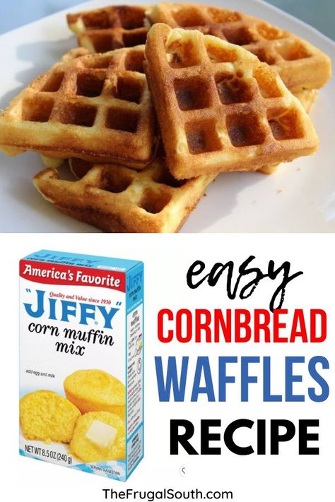 Jiffy Cornbread Waffles, Cornbread Waffles Recipe, Mini Waffle Recipe, Cornbread Muffin, Easy Cornbread, Cornbread Waffles, Dash Recipe, How To Make Cornbread, Waffle Iron Recipes