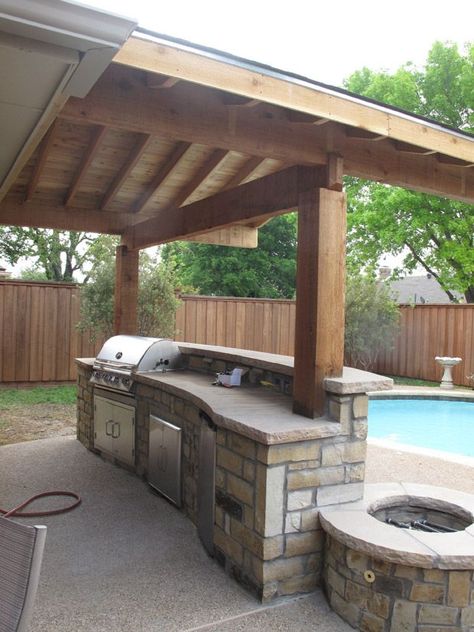 Outdoor Kitchen Countertops, Modern Outdoor Kitchen, Outdoor Kitchen Bars, Outdoor Kitchen Plans, Grill Area, Patio Kitchen, Backyard Kitchen, Built In Grill, Diy Outdoor Kitchen