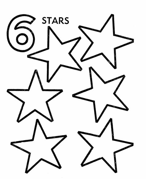 Counting objects Activity Sheet | Count the Six - Stars Number 6 Preschool Activities, Number 6 Worksheets For Preschool, Preschool Counting Worksheets, Preschool Number Worksheets, Ela Worksheets, Coloring Worksheets, Star Coloring Pages, Numbers Kindergarten, Shapes Preschool